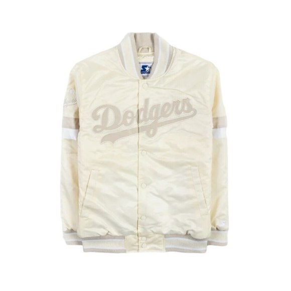 Starter L.A. Dodgers Home Game Pearl Satin Varsity Jacket